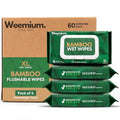 Weemium Bamboo Wipes – Pack of 4 – Organic, FSC Certified & Septic Safe – 99% by Weemium