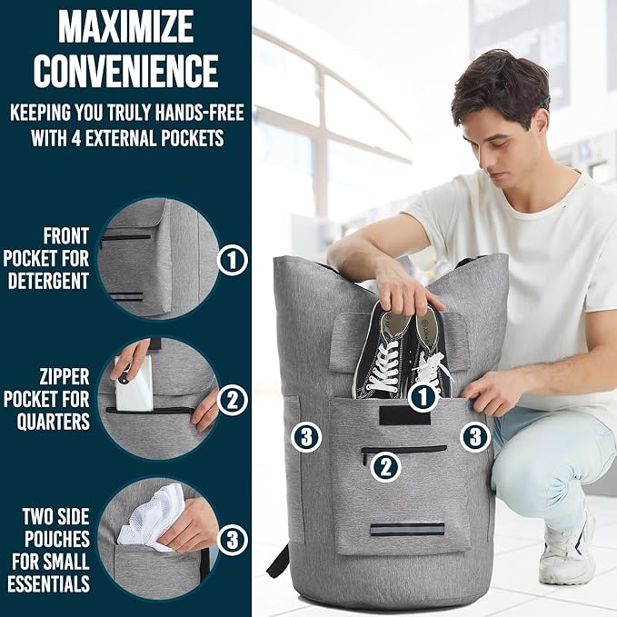 Laundry Backpack with Shoulder Straps，Laundry Bag Extra Large 115L，Laundry - Image 5