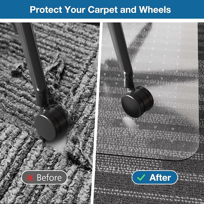 Chair Mat for Carpet, Non-Slip Office Vinyl Mat for Carpet - Image 3