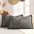 ZWJD 12x20 Pillow Covers Set of 2 Soft Polyester Textured Pillow Covers by ZWJD