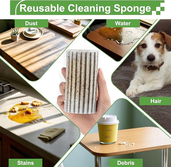4-Pack Damp Clean Duster Sponge, Sponge Cleaning Brush, Duster - Image 4