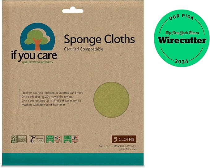 If You Care Sponge Cloths – 5 Count – 100% Natural Cleaning Rags - Image 2