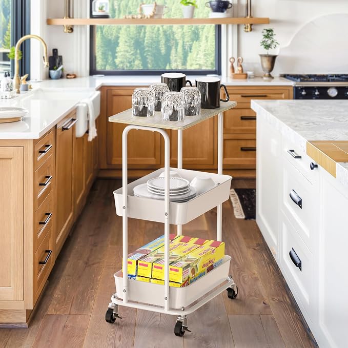 Simple Houseware 2-Tier Rolling Utility Cart - Image 7