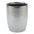 Modern Round Silver Small Trash Can Wastebasket, Garbage Container Bin by BASDHE