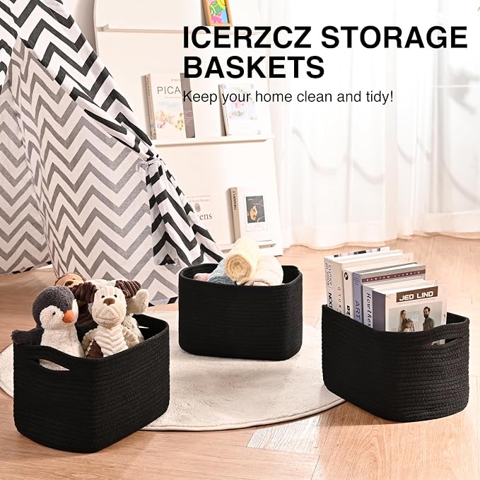Black Storage Baskets for Shelves, Small Storage Baskets for Organizing - Image 6