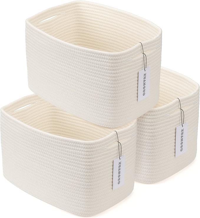 Cotton Rope storage Basket Bins Woven Basket by XUANGUO