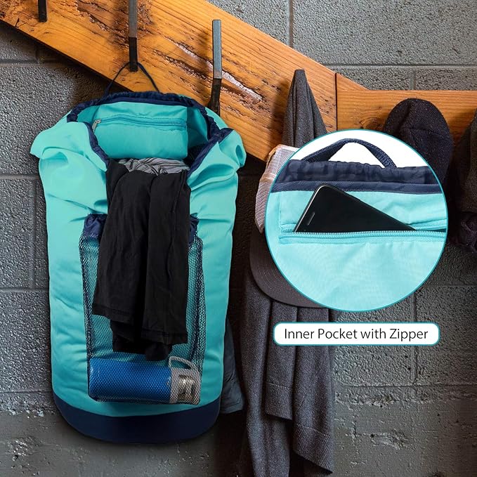 Dalykate Laundry Backpack with Shoulder Straps and Mesh Pocket Durable Nylon - Image 4