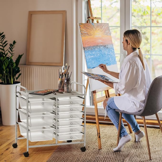 GOFLAME 9-Drawer Rolling Storage Cart, Mobile Utility Cart - Image 7