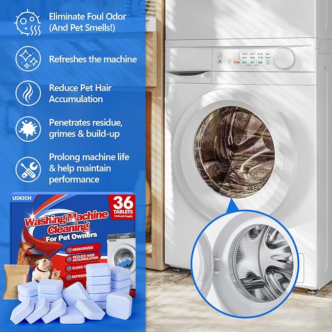 36Pack Washing Machine Cleaner Tablets-18 Month Supply, Washer Machine Cleaner - Image 6