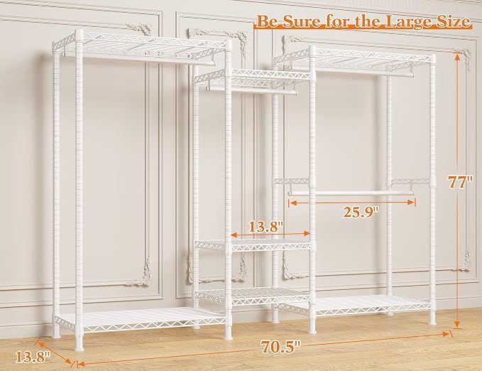Raybee Clothing Racks for Hanging Clothes Heavy Duty Clothes Rack Load 750LBS - Image 7