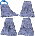 JERIA 4 Pack Heavy Duty Mop Head Replacements, String Mop Head by JERIA