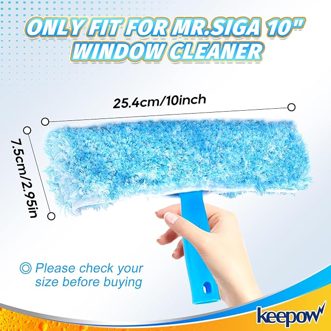 KEEPOW 10" Professional Microfiber Window Scrubber Refill Replacement Compatible - Image 5