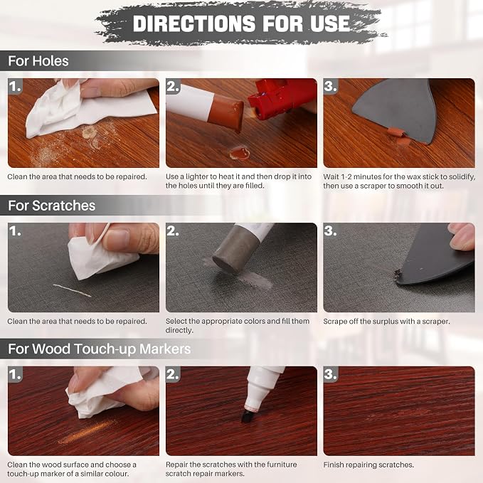 Wood Filler Sticks, Wax Sticks for Furniture Markers Repair Any Scratches - Image 4
