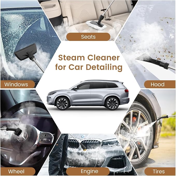 2500W Handheld Steam Cleaner, 3-Level Adjustable Steam Cleaner - Image 8