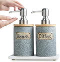 Hand and Dish Soap Dispenser Set, Ceramic Kitchen Soap Dispenser by YHOSSEUN