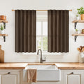 YoungsTex Brown Linen Kitchen Curtains 40 Inches Long by YoungsTex