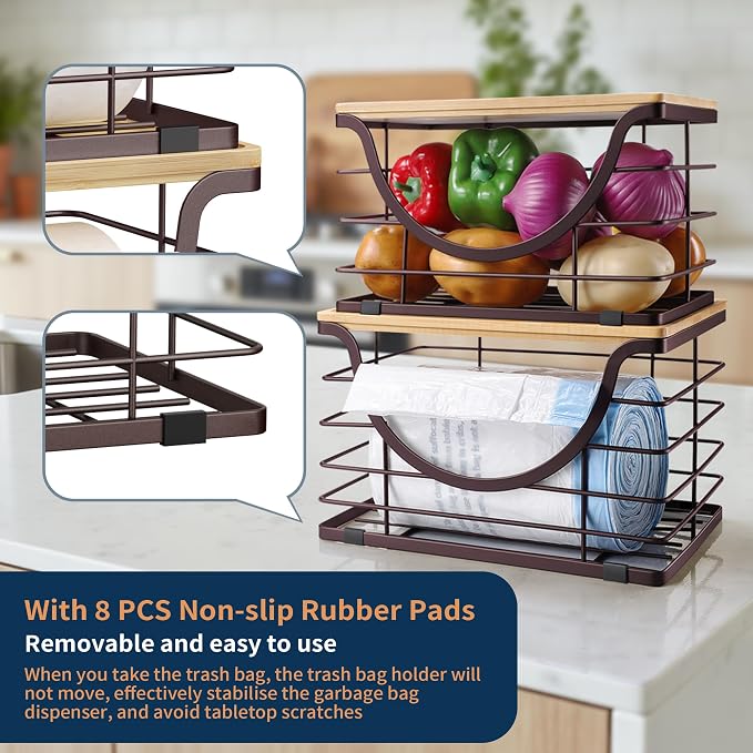 Extra Large Trash Bag Holder Under Sink Stackable Kitchen Storage 2 Pack - Image 7