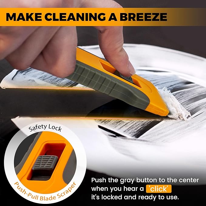 Razor Blade Scraper Tool with 15pcs Extra Blades, Cleaning Razor Scraper - Image 2