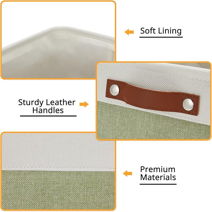DULLEMELO Fabric Storage Bin for Laundry, Foldable Storage Basket for Shelves - Image 3