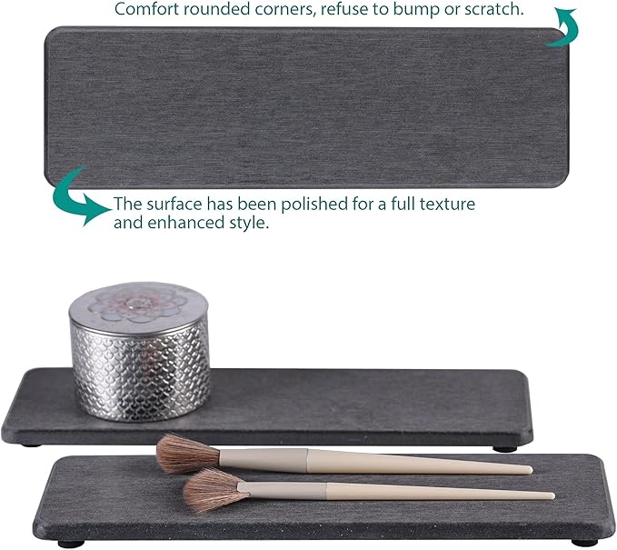 2 Pcs Water Absorbing Stone Trays, Kitchen/Bathroom Sink Soap Dish, Diatomite - Image 5