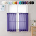 Chyhomenyc Sheer Purple Tier Curtains 24 Inch Length, Small Window Curtains by Chyhomenyc