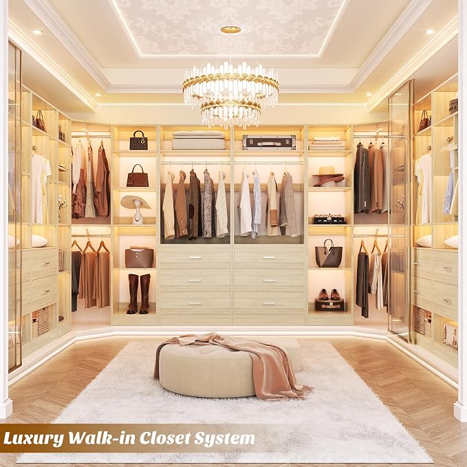 Corner Closet System with 5 Drawers, Closet Organizer System with 15+Shelvess & - Image 2