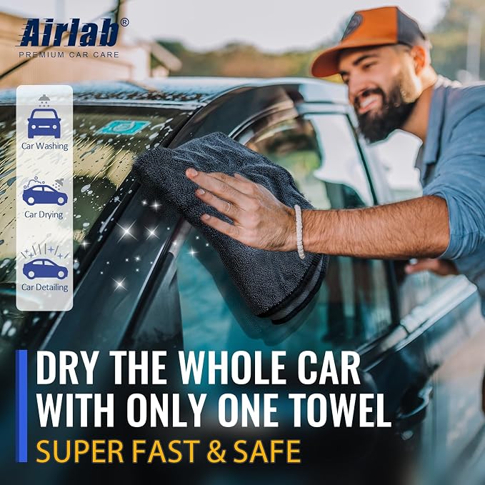 Airlab Microfiber Towels for Cars Wash Drying Extra Large Super Absorbent - Image 4