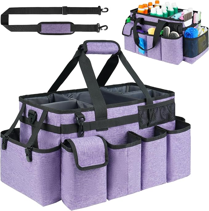 Cleaning Caddy Bag, Extra Large Cleaning Supplies Organizer by ZIOZERTT