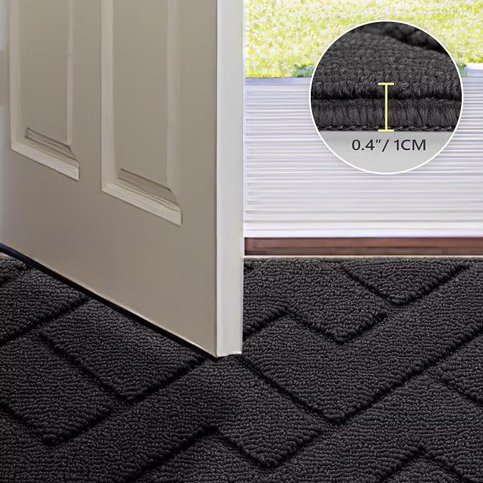 hicorfe Front Door Mat Indoor Entrance, Stain and Fade Resistant, Non Slip - Image 4