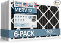BNX TruFilter 14x25x1 MERV 12 Odor Defense AC Furnace Air Filter by BNX
