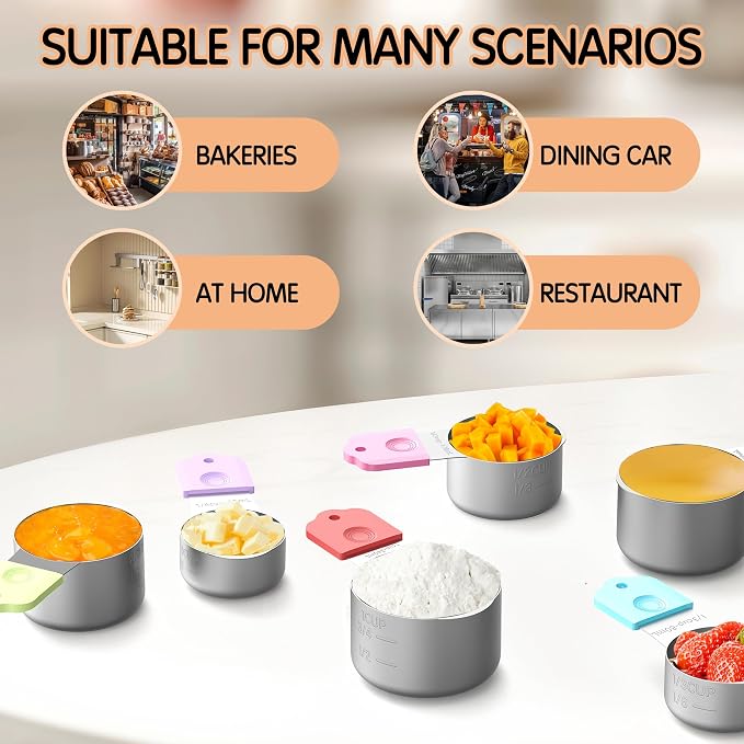 Magnetic Measuring Cups, 6 Stainless Steel Nesting Measuring Cup Set - Image 4