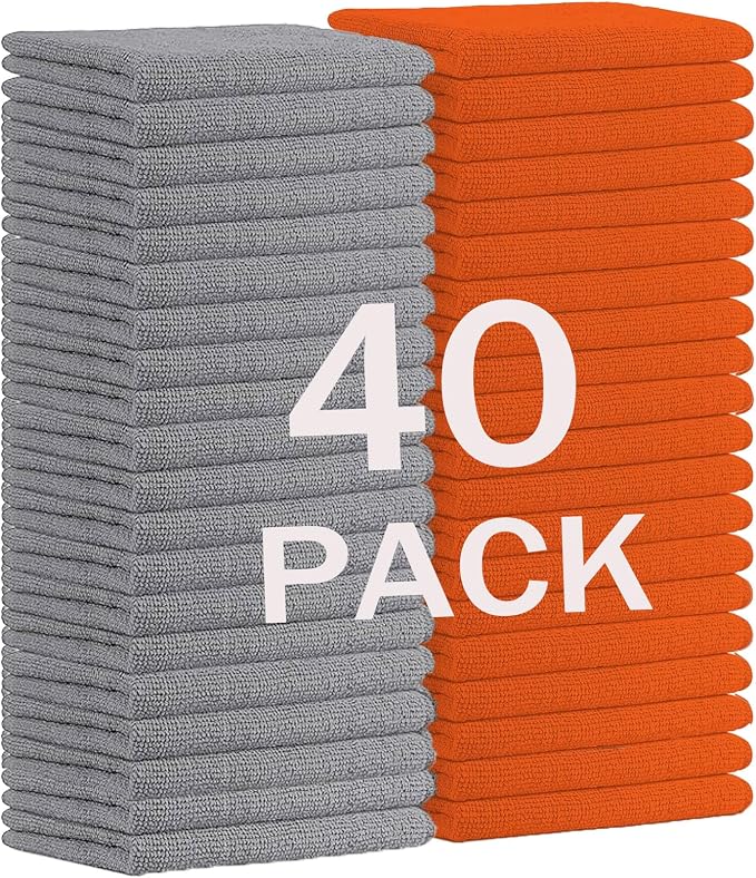MRD's Home 40 Pack Microfiber Cleaning Cloths, Lint Free, Scratch&Streak-Free by Unknown