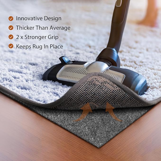 Felt Rug Pad, 5 x 7 Ft Rubber Non-Slip Rug Pad Gripper, Keep Rugs Secure and in - Image 5