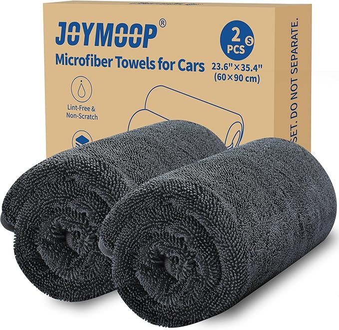 JOYMOOP Microfiber Towels for Cars, 2 Pack 35.4" x 23.6" Car Drying Towel by JOYMOOP