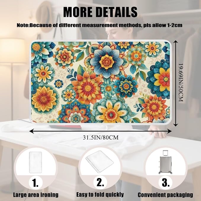 Boho Ironing Mat Foldable Ironing Pad Portable Board Iron Board Alternative - Image 7
