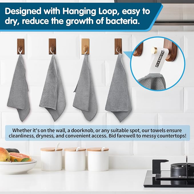 FIXSMITH Grey Microfiber Cleaning Cloth -Pack of 12, Highly Absorbent Cleaning - Image 4
