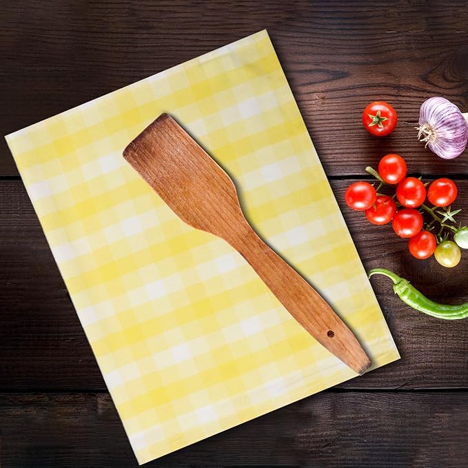 Kitchen Towels Set of 6 Yellow/White Checks 20x30 Inches 100% Cotton Highly - Image 5