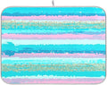 Turquoise Stripe Dish Drying Mat by Wamika