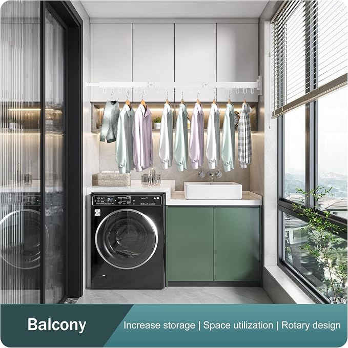 Clothes Drying Rack, Laundry Drying Rack, Clothes Rack Wall Mount, Wall Mounted - Image 4