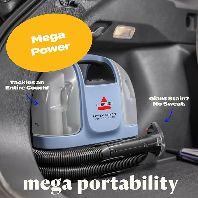 BISSELL Little Green Mini Cordless Portable Carpet and Upholstery Deep Cleaner - Image 5