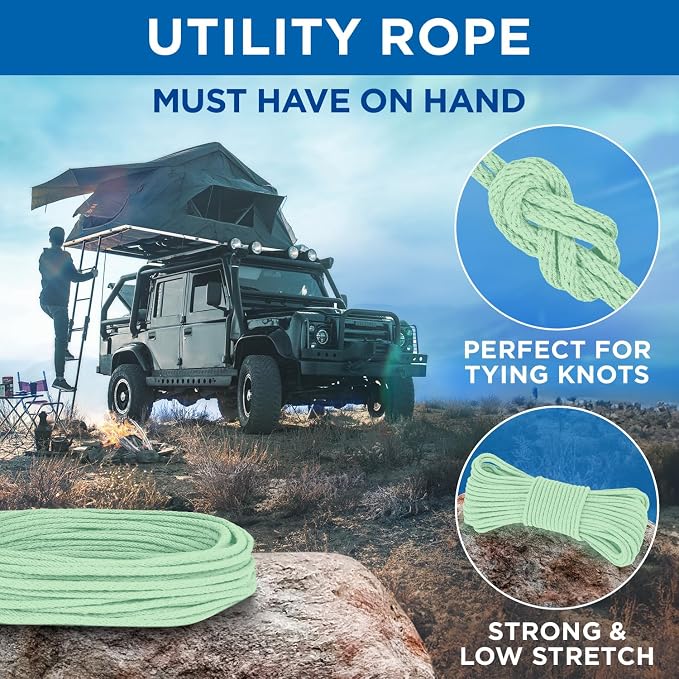 TECEUM Cotton Rope 3/16” – 50 FT – Strong All-Purpose Braided Rope – Natural - Image 6