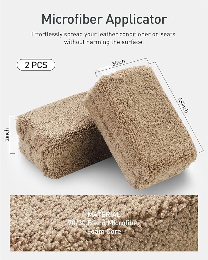 Fantasticlean 9PCS Car Interior Detailing Set, Microfiber Cloth & Applicator - Image 2