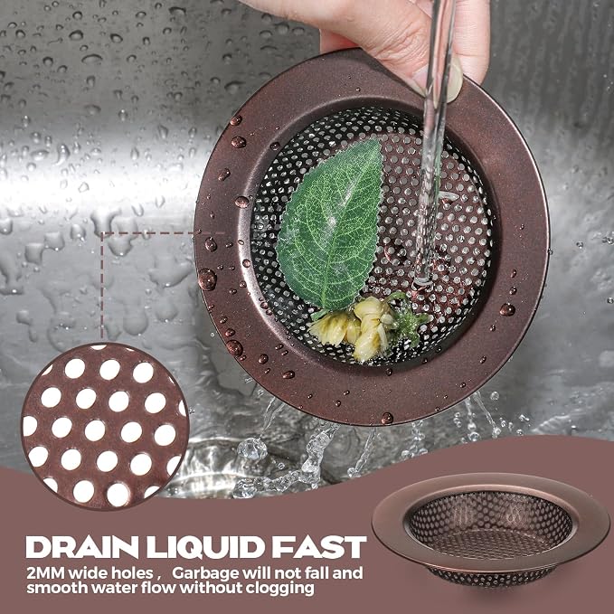 Retisee 2 Pcs Sink Strainer Stainless Steel Kitchen Sink Drain Strainer Basket - Image 3