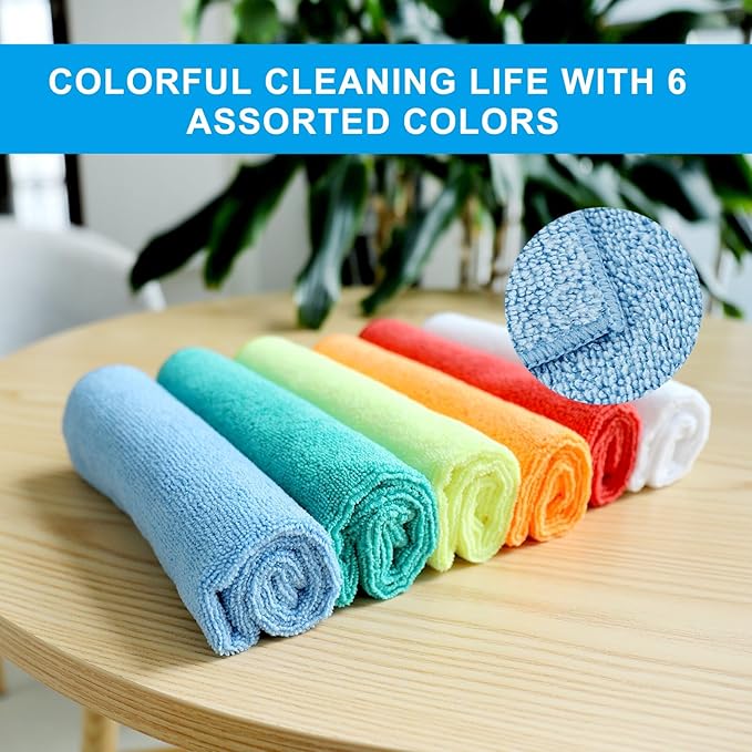 Tricol Clean Microfiber Cleaning Cloth, 12 Pack Ultra-Thick Cleaning Rags - Image 6