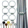 Hion Magnetic Curtain Tiebacks Gray Blue 6 Pack, Curtain Tiebacks Buckles by Hion