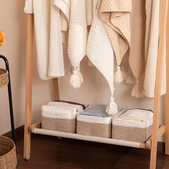 3 Pack Small Storage Baskets for Organizing, Cute Woven Decorative Gift Baskets - Image 5
