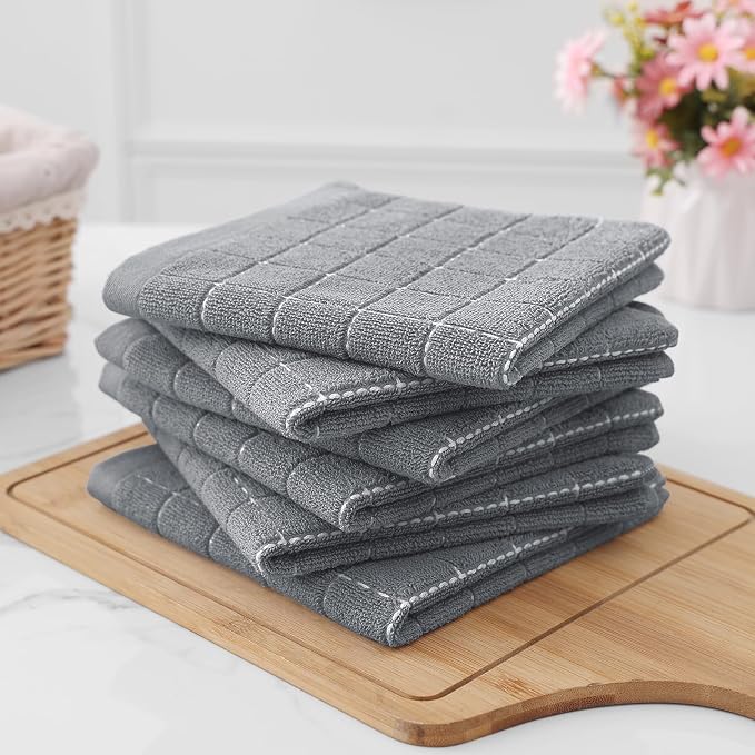 Homaxy 100% Cotton Terry Kitchen Dish Cloths, Ultra Soft and Absorbent Dish - Image 8