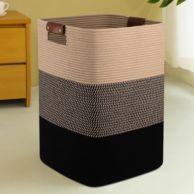 Laundry Hamper 96L Extra Large Laundry Basket, Woven Blanket Basket, Cotton by SIXDOVE