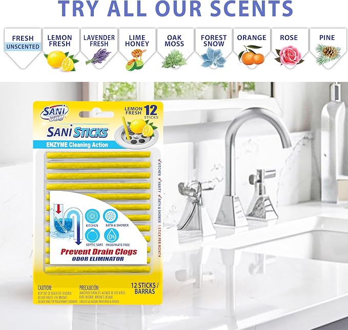 SANI 360° Sani Sticks Drain Cleaner and Deodorizer | Non-Toxic, Enzyme Formula - Image 6