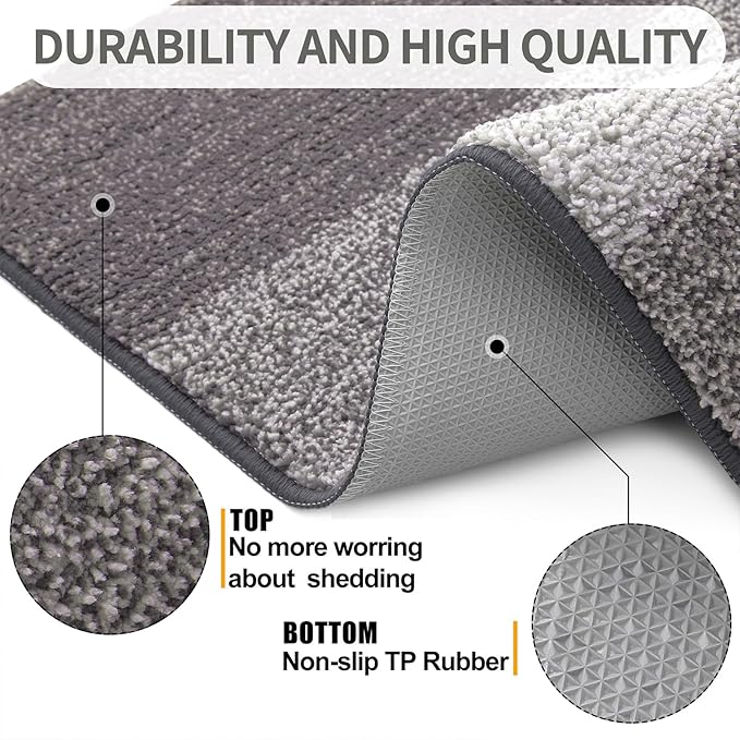 Kitinjoy Indoor Outdoor Door Mat, 48x32 Non-Slip Absorbent Dirt Trapper - Image 3